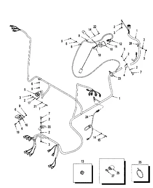 87354881 - Жгут проводов электр. осн. задней рамы TJ/St.
