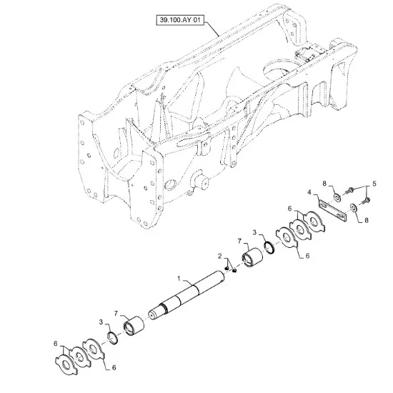 87400196 - Палец крепл. моста пер. TG T8./Mg.