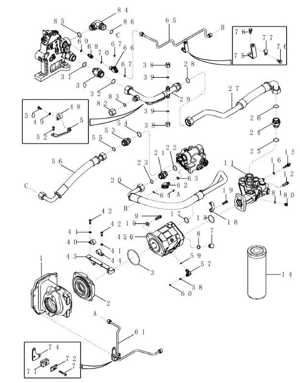 87442128 - Насос гидравл. Highflow Mg.275,305,335